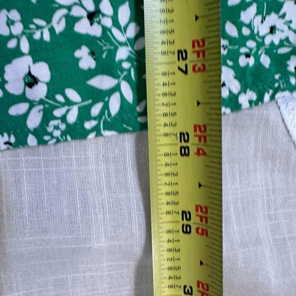 J Jill Rayon Green Ditsy Floral Print‎ Henley Neck Long Sleeve Tunic Size XLP - Picture 11 of 11